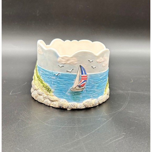 Candle Jar Base Donna Elias Great American Lighthouses Collector Series - Picture 1 of 4